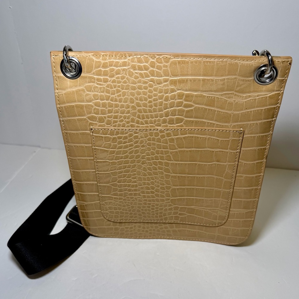 Crocodile Embossed Tan Crossbody Bag Urban Outfitters